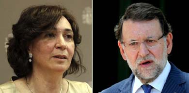 La directora general de Salud Pública, Mercedes Vinuesa, y el presidente de Gobierno, Mariano Rajoy