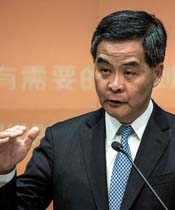 El jefe del ejecutivo Leung Chun-ying en una imagen de archivo en una de sus comparecencias, el 15 de enero de 2014 Philippe Lopez | AFP 