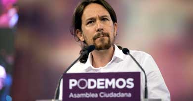 Pablo Iglesias, durante la asamblea ciudadana de Podemos. (Daniel Muñoz)
