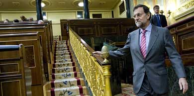 El presidente del Gobierno, Mariano Rajoy, en el Congreso. Foto: PP