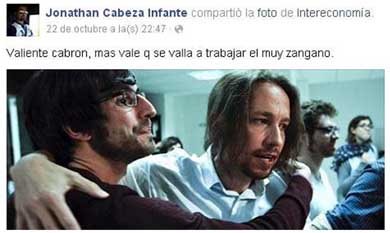 Captura de pantalla del perfil de ‘Facebook’ de Jonathan Cabeza