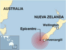 Mapa de ubicación del sismo