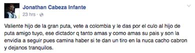 Captura de pantalla del perfil de ‘Facebook’ de Jonathan Cabeza