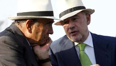 Fotografía de archivo de Rodrigo Rato y Emilio Botín. (EFE)