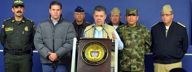 El presidente de Colombia, Juan Manuel Santos, anuncia la suspensión del diálogo con las FARC EFE 