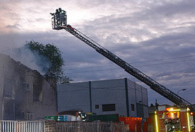 En la imagen de archivo, una de las autoescalas de los bomberos de Madrid 

