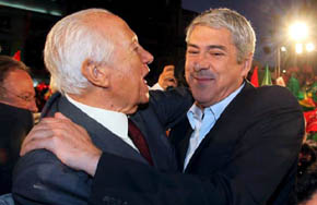 El ex presidente luso, Mário Soares, visita a Sócrates en la cárcel 
