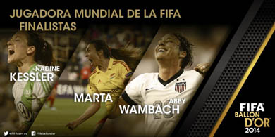 Kessler, Marta y Wambach son las finalistas
 