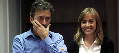 Mauricio Valiente y Tania Sánchez, candidatos por IU a la alcadía y Comunidad de Madrid, respectivamente. (EFE)
