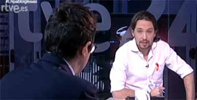 Captura de Pablo Iglesias en `La Noche en 24 Horas¨(TVE)