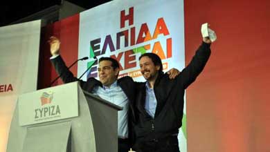 Tsipras llama a hacer 'historia' en y olvidar el 'miedo' en un mitin final junto a Pablo Iglesias 