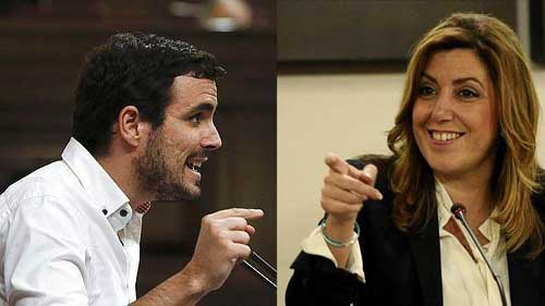 Garzón echó gasolina al fuego de la ruptura del pacto al tildar de “indigna” a Susana Díaz y acusarla de hallarse “incómoda” en un gobierno de izquierdas