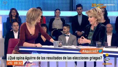 Aguirre se enzarza con Susanna Griso, a la que acusa de hacer “propaganda” de Syriza