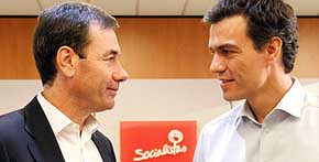Tomás Gómez y Pedro Sánchez en una imagen de archivo…