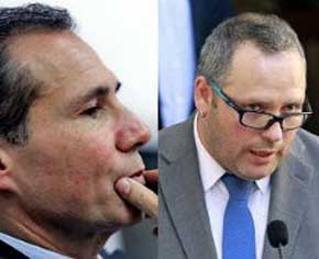 El Fiscal Nissman (i)  y Sebastián Dávalos, hijo de la presidenta chilena Michelle Bachelet