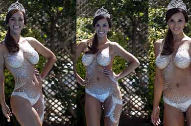 Jhendelyn Núñez, la escultural periodista y modelo chilena, elegida Reina del Festival de la Canción de Viña del Mar, Chile.
