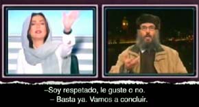 Una presentadora libanesa zanja una entrevista con un clérigo islamista después de faltarle el respeto. /Youtube 

