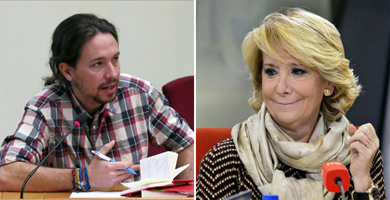 Pablo Iglesias y Esperanza Aguirre