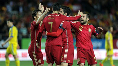 Morata da la victoria a España ante Ucrania