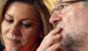 El presidente del Mariano Rajoy, y la secretaria general del PP y presidenta de Castilla-La Mancha, María Dolores de Cospedal 