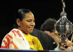 La boxeadora colombiana Leli Flores  