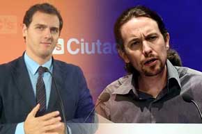 Los líderes de Ciudadanos y Podemos, Albert Rivera y Pablo Iglesias. 