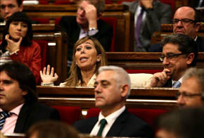 La líder del PPC, Alicia Sánchez-Camacho, durante una sesión de control al Gobierno en el Parlamento. EFE/Archivo