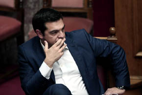 Alexis Tsipras, primer ministro griego, en el parlamento heleno 