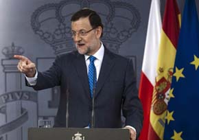 Mariano Rajoy en una comparecencia en La Moncloa