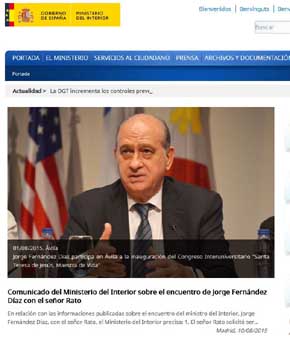 Web del Ministerio de Interior