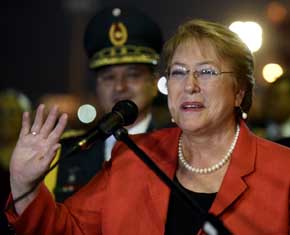 Imagen de archivo de la presidenta chilena Michelle Bachelet 