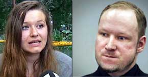 Emma Martinovic y el asesino noruego Anders Breivik