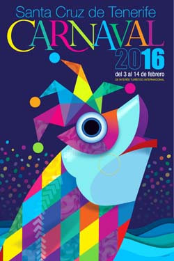 Un chicharro disfrazado de arlequín protagoniza el cartel del Carnaval 2016 en Santa Cruz de Tenerife.