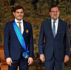 Iker Casillas junto al presidente de gobierno Mariano Rajoy