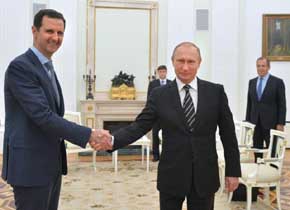 El presidente de Rusia, Vladimir Putin y su homólogo sirio, Basher al Assad / AFP