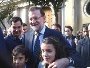 El presidente del Gobierno, Mariano Rajoy, este martes, en Sevilla.