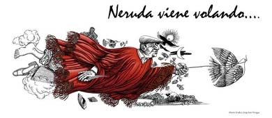 “Neruda viene volando”: Colorido espectáculo callejero que recuerda al Premio Nobel chileno