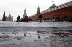 La Plaza Roja de Moscú sin nieve