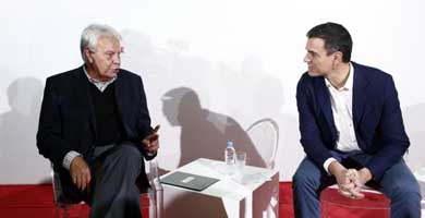 Pedro Sánchez y Felipe González estarán este martes en Badajoz, en su único mitin juntos en campaña