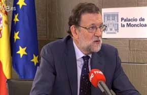 Mariano Rajoy durante la entrevista con RNE. 
