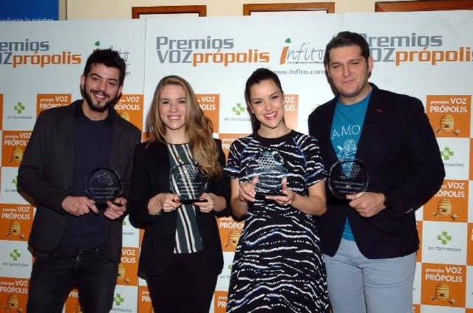 Roko, Manu Tenorio, Salvador Beltrán y Cristina Lasvignes Premios Voz Própolis 2015