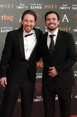 Pablo Iglesias y Alberto Garzón en la alfombra roja...