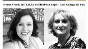 Rosa Gallego y Elisabetta Bagli, Primer premio en el certamen 'La Voce dei Poeti” en Italia