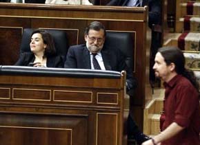 Pablo Iglesias en el Congreso durante las pasadas sesiones de investidura