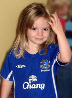 Foto de archivo de la desaparecida niña Madeleine Mccann