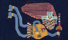 Pieza textil en la que se representa la transformación del muerto en ancestro mítico