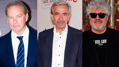 Bertín Osborne, Imanol Arias y Pedro Almodóvar... tres rostros populares de las pantallas españolas. L.I.