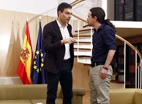 Sánchez e Iglesias, en su encuentro, este miércoles. MADRID | EUROPA PRESS