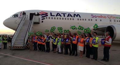 Latam Airlines transportó este martes a Brasil la llama olímpica