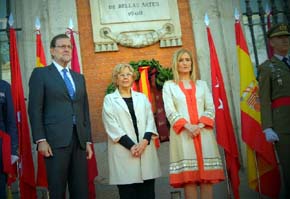 Mariano Rajo, Pdte. del gobierno, Manuela Carmena, Alcaldesa de Madrid y Cristina Cifuentes presidenta de la Comunidad de Madrid